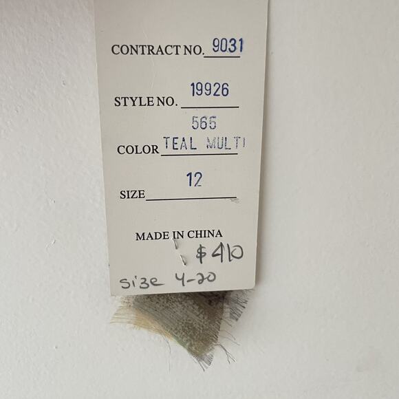 Montage by Mon Cheri Beaded Sheer Floral Jacket Top Teal 12 NWT Formal Romantic - Picture 9 of 12